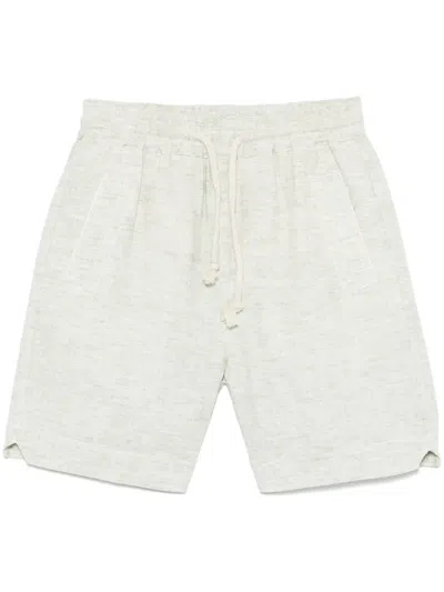 Eleventy Slub-texture Shorts In Green