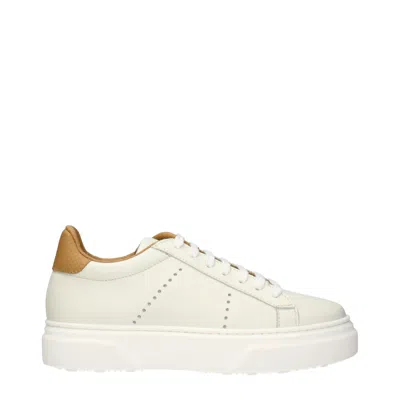 Eleventy Sneakers Women's Leather Beige/brown In White