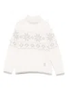 Eleventy Snowflake-pattern Sweater In White