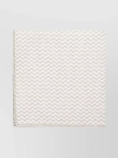 Eleventy Soft Lightweight Wool Zigzag Scarf In White