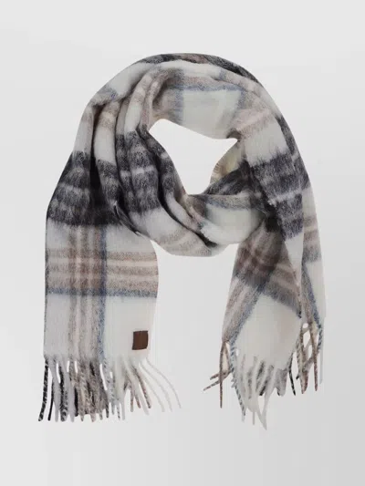 Eleventy Soft Plaid Scarf Fringed Edges In Multi