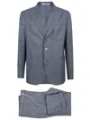Eleventy Tailored Grey Check Suit With Notch Lapel