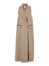 Eleventy Beige Double-breasted Sleeveless Coat In Beige