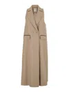 Eleventy Beige Double-breasted Sleeveless Coat In Beige