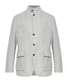 Eleventy Stand Collar Button Jacket In Gray