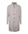 Eleventy Stand Collar Wool Coat In Gray