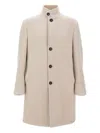 Eleventy Stand-collar Wool Coat In Neutral