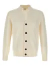 Eleventy Stand-up Collar Striped-trim Cardigan In Gray