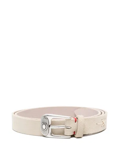 Eleventy Stitched Leather Belt In Pink