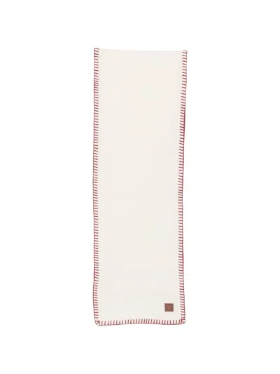 Eleventy Stitched-embellishment Scarf In Weiss