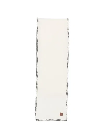 Eleventy Stitched-trim Scarf In White