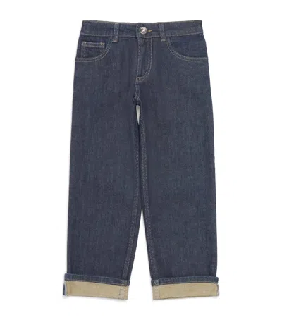 Eleventy Kids' Straight Jeans In Blue