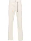 Eleventy Drawstring-waist Tapered Trousers In Neutrals