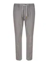 Eleventy Drawstring Waist Stretch Virgin Wool Pants In Grey