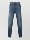 Eleventy Straight Trousers With Belt Loops And Faded Wash In Blue