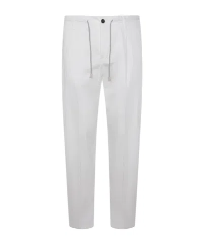 Eleventy Straight-leg Drawstring Trousers In White
