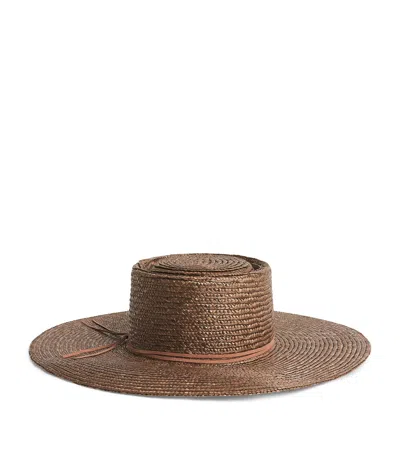 Eleventy Straw Woven Hat In Brown