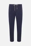 Eleventy Cotton-blend Drawstring Trousers In Blue