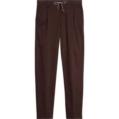 Eleventy Stretch Cotton Joggers In Barolo