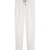 Eleventy Stretch Cotton Joggers In Ivory