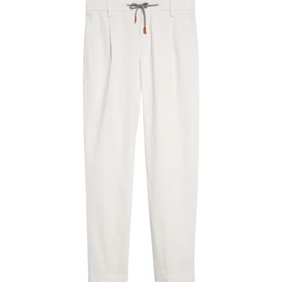 Eleventy Stretch Cotton Joggers In Ivory