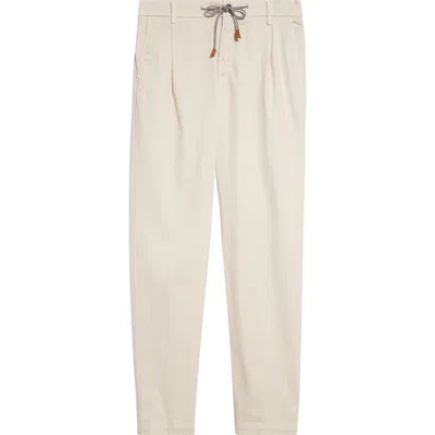 Eleventy Stretch Cotton Joggers In Sand