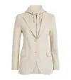 Eleventy Hooded Longline Blazer Front Pockets