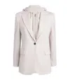 Eleventy Stretch-cotton Layered Blazer In White