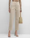 Eleventy Stretch Denim High-rise Straight-leg Jeans In Sand