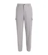 Eleventy Stretch-wool Cargo Trousers In Gray
