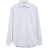 Eleventy Stripe Brushed Oxford Button-up Shirt In Blue