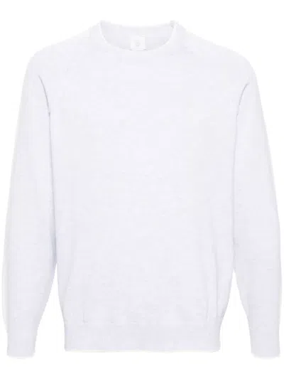 Eleventy Stripe-detail Cotton Jumper In Grey