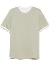 Eleventy Stripe-detailed T-shirt In Green