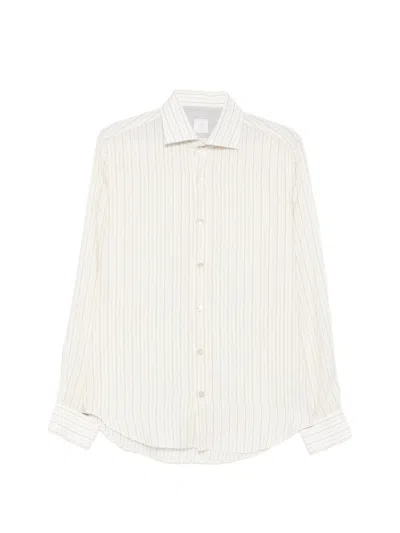 Eleventy Stripe Long-sleeve Shirt In White