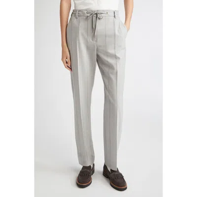 Eleventy Stripe Stretch Wool Flannel Narrow Leg Pants