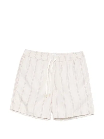Eleventy Striped Beach Shorts In Neutral
