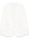 Eleventy Striped Blazer In White