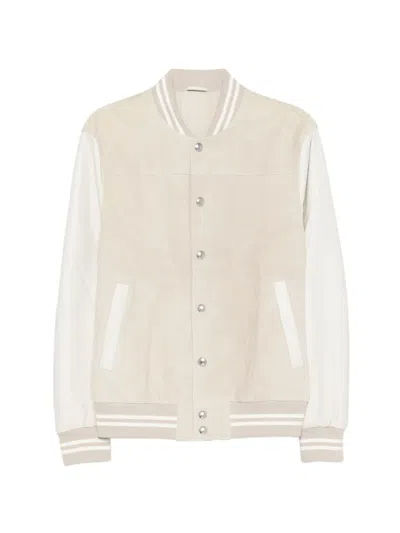 Eleventy Striped Bomber Jacket In Red