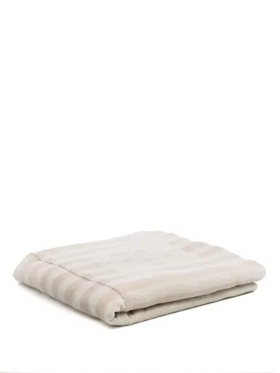Eleventy Striped Cotton Beach Bag In Neutrals