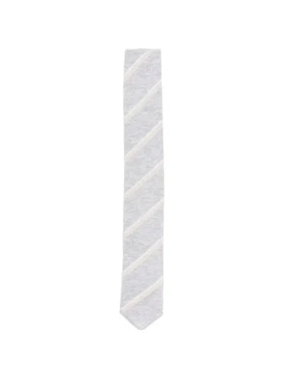 Eleventy Striped Cotton Tie In Pattern