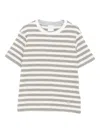 Eleventy Striped Cotton Top In Neutral