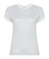 Eleventy Striped Crew Neck T-shirt In White