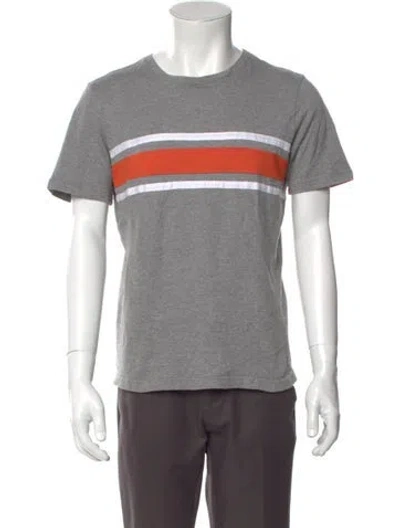 Pre-owned Eleventy Striped Crew Neck T-shirt In Gray
