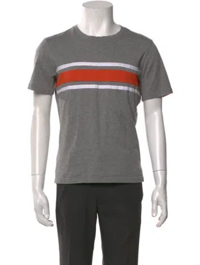 Pre-owned Eleventy Striped Crew Neck T-shirt In Grey
