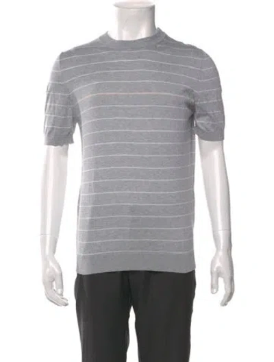 Pre-owned Eleventy Striped Crew Neck T-shirt In Neutral