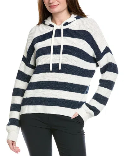 Eleventy Striped Hooded Linen-blend Sweater In Multi
