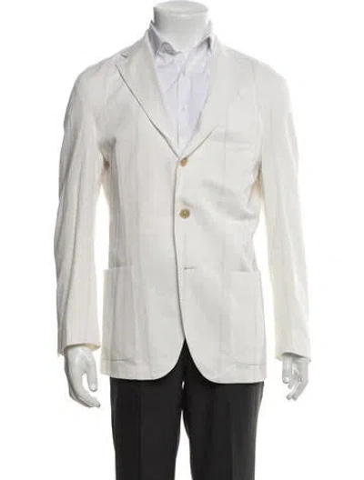 Pre-owned Eleventy Striped Jacket In White