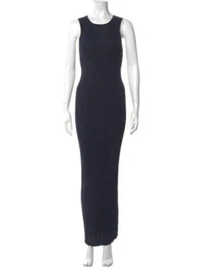 Pre-owned Eleventy Striped Long Dress In Blue