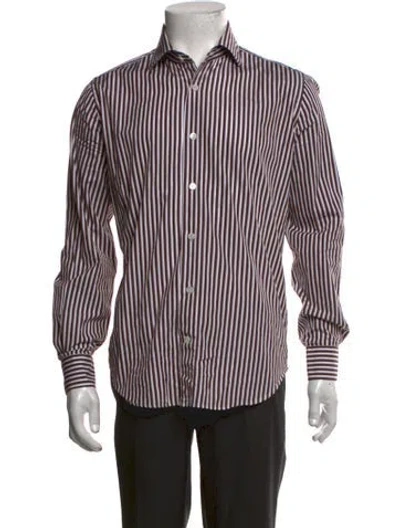 Pre-owned Eleventy Striped Long Sleeve Dress Shirt In Multicolor