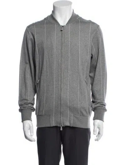 Pre-owned Eleventy Striped Open Front Cardigan In Blue